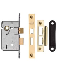 York YKSL32N-PB New 3 Lever Sash Lock 64mm Pb Polished Brass
