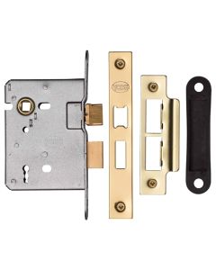 York YKSL33N-PB New 3 Lever Sash Lock 76mm Pb Polished Brass