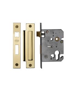 York EuroProfile Sashlock 3" 76mm Polished Brass Finish YKSLE3N-PB