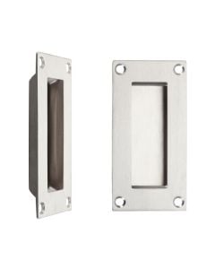 Zoo Hardware ZAS10SS Flush Pull - 100mm x 50mm Satin Stainless