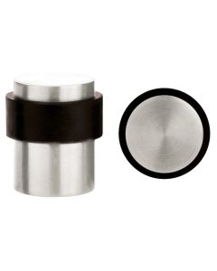 Zoo Hardware ZAS85SS Door Stop Floor Mounted - Round Collared Flat Top 35mm dia Satin Stainless
