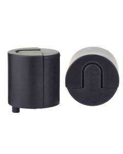 Door Stop Floor Mounted-Large Round-40mm Diameter-PVD Black Zoo Hardware-ZAS86PVDBLK