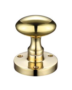Zoo Hardware ZCB34 Zoo Oval Mortice Knob 60.5mm rose dia Polished Brass
