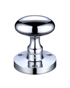 Zoo Hardware ZCB34CP Zoo Oval Mortice Knob 60.5mm rose dia Polished Chrome