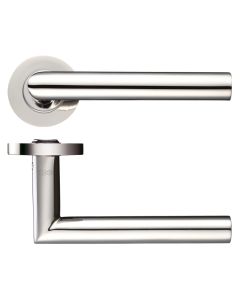 Zoo Hardware ZCS010PS 19mm Mitred Lever on Round Rose - Grade 304 Polished Stainless