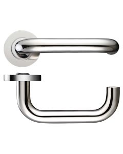 Zoo Hardware ZCS030PS 19mm Return to Door Lever on Round Rose Polished Stainless