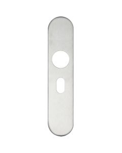 Zoo Hardware ZCS31OPRSS Radius Cover plate for 19 mm and 22mm RTD Lever on Backplate - Oval Profile 48.5mm Satin Stainless
