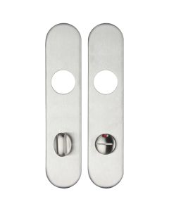 Zoo Hardware ZCS33RSS78 Radius Cover plate for 19 mm and 22mm RTD Lever on Backplate - Din Bathroom/78mm Centres Satin Stainless