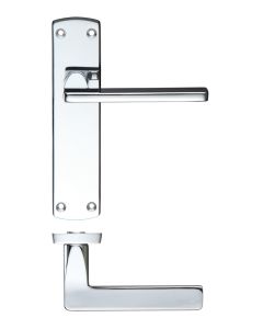 Zoo Hardware ZCZ012CP Leon Lever Latch On Backplate 170mm x 40mm Polished Chrome