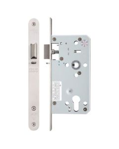 Vier ZDL7255NLRSS Din Night latch - 72mm c/c Backset 55mm Radius Satin Stainless