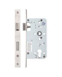 Zoo Hardware ZDL7255SS Din Euro Sashlock - 72mm c/c Backset 55mm Satin Stainless