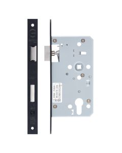 Zoo Hardware Mortice Escape Sashlock - 72mm Centres, 60mm Backset - Square Forend, Powder Coated Black  ZDL7260ESC-S-PCB