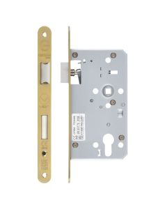 Zoo Hardware Mortice Escape Sashlock - 72mm Centres, 60mm Backset - Radius Forend, Satin Brass  ZDL7260ESC-R-PVDSB