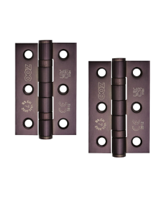 Zoo Hardware ZHSS232-ETB Hinges - Ball Bearing 76mm x 50mm x 2mm Square Corner - Etna Bronze