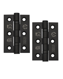 Zoo Hardware Door Hinges Stainless Steel Ball Bearing Grade 7 Certifire UKCA/CE 76mm Matt Black