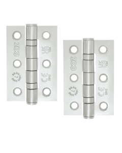 Zoo Hardware Door Hinges Stainless Steel Ball Bearing Grade 7 Certifire UKCA/CE 76mm Polished Stainless Steel