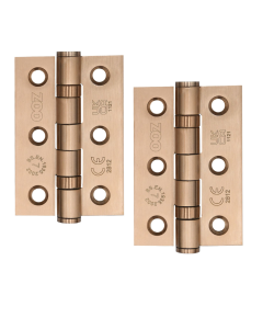 Zoo Hardware  Door Hinges Stainless Steel Ball Bearing Grade 7 Certifire UKCA/CE 76mm Tuscan Rose Gold