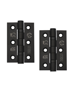 Zoo Hardware ZHSS232-MB Hinges - Ball Bearing 76mm x 50mm x 2mm Square Corner - Matt Black