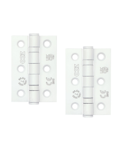 Zoo Hardware ZHSS232-PCW Hinges - Ball Bearing 76mm x 50mm x 2mm Square Corner - Powder Coated White