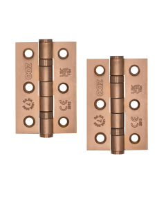 Zoo Hardware ZHSS232-PVDBZ Hinges - Ball Bearing 76mm x 50mm x 2mm Square Corner - PVD Bronze