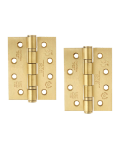 Zoo Hardware ZHSS243-PVDSB Grade 13 Hinges - Ball Bearing 102mm x 76mm x 3mm Square Corner - PVD Satin Brass