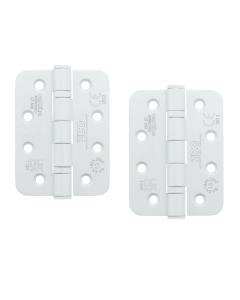 Zoo Hardware ZHSS243R-PCW Grade 13 Hinges - Ball Bearing 102mm x 76mm x 3mm Radius Corner - Matt White