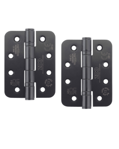 ZOO HARDWARE ZHSS243RPCB Grade 13 Ball Bearing Hinge Stainless Steel Radius - Grade 201 -102 x 76 x 3mm Power Coat Black