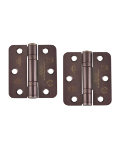 Zoo Hardware ZHSS7667R-ETB Grade 11 Hinges - Ball Bearing 76mm x 67mm x 2.5mm Radius Corner - Etna Bronze