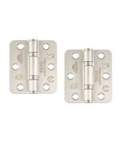 Zoo Hardware ZHSS7667RS Grade 11 Ball Bearing Hinge Stainless Steel Radius - Grade 201 -76 x 67 x 2.5mm Satin Stainless