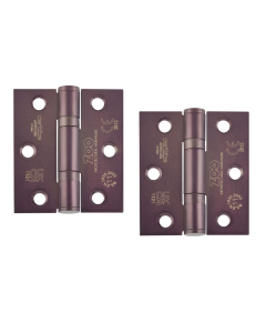 Zoo Hardware ZHSS7667S-ETB Grade 11 Hinges - Ball Bearing 76mm x 67mm x 2.5mm Square Corner - Etna Bronze