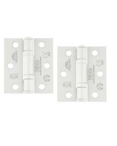 Zoo Hardware ZHSS7667S-PCW Grade 11 Hinges - Ball Bearing 76mm x 67mm x 2.5mm Square Corner - Powder Coated White