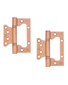 Zoo Hardware Flush / Interleaf Hinge Pair - CE/UKCA - Grade 11 - Brushed Bronze PVD ZHSSFH-243S-PVDBZ