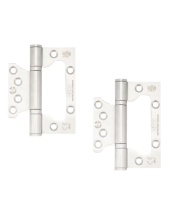 Zoo Hardware Flush / Interleaf Hinge� Pair - CE/UKCA - Grade 11 - Satin Stainless Steel ZHSSFH-243S