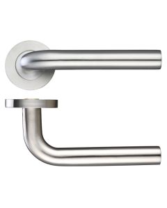 Zoo Hardware ZPS020SS 19mm Radius Lever Door Handle - Screw On Rose Satin Stainless