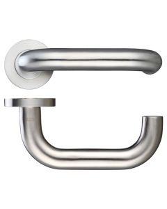 Zoo Hardware ZPS080SS 22mm Return to Door Lever Door Handle - Screw On Rose Satin Stainless