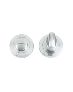 Zoo Hardware ZPZ004SC Turn and Release complete with Escutcheons and 5mm spindle 50mm dia Satin Chrome