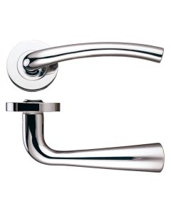 ZOO HARDWARE ZPZ010PN Assisi Lever Door Handle - Screw On Rose 130mm x 65mm Polished Nickel