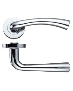 Zoo Hardware ZPZ020CP Florence Lever - Screw On Rose 130mm x 65mm Polished Chrome