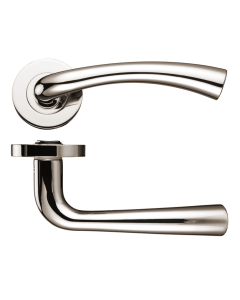 ZOO HARDWARE ZPZ020PN Florence Lever Door Handle - Screw On Rose 130mm x 65mm Polished Nickel