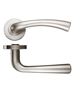 Zoo Hardware ZPZ020SN Florence Lever - Screw On Rose 130mm x 65mm Satin Nickel