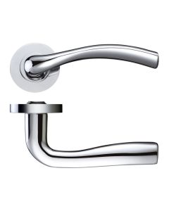 Zoo Hardware ZPZ050CP Siena Lever Door Handle - Screw On Rose Polished Chrome