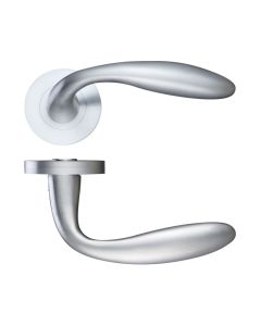 Zoo Hardware ZPZ060SC Verona Lever Door Handle - Screw On Rose Satin Chrome