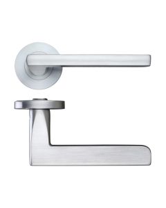Zoo Hardware ZPZ070SC Venice Lever Door Handle - Screw On Rose Satin Chrome