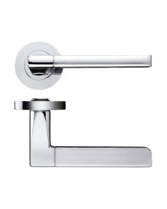 Zoo Hardware ZPZ070PNSN Venice Lever Door Handle - Screw On Rose - Dual finish Polished Nickel / Satin Stainless