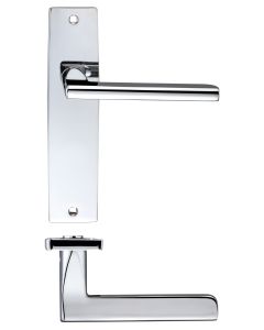 Zoo Hardware ZPZ072CP Venice Lever Latch On Backplate - 180x43mm Polished Chrome