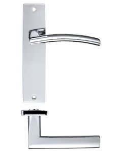 Zoo Hardware ZPZ082CP Amalfi Lever Latch On Backplate - 180x43mm Polished Chrome