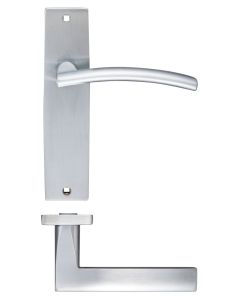 Zoo Hardware ZPZ082SC Amalfi Lever Latch On Backplate - 180x43mm Satin Chrome