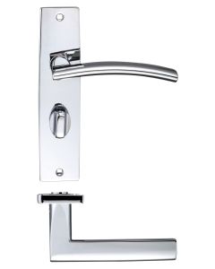 Zoo Hardware ZPZ083CP Amalfi Lever Bathroom (57mm c/c) On Backplate - 180x43mm Polished Chrome