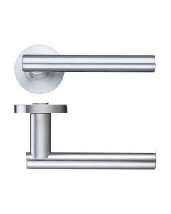 Zoo Hardware ZPZ090SC Lucca Lever - Screw On Rose Satin Chrome