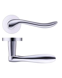 Zoo Hardware ZPZ240CP Lincoln Lever Door Handle - Screw on Rose Polished Chrome